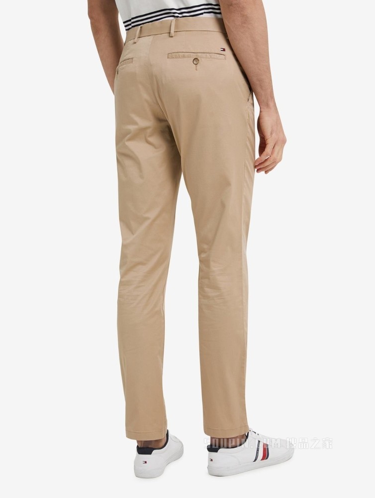 Tommy 22新款春夏男装时尚斜纹小绣标合身直筒窄管休闲裤22329