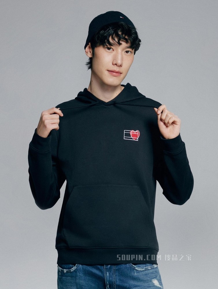 Tommy【特殊系列】22新款春季男女同款爱心宽松连帽卫衣25998