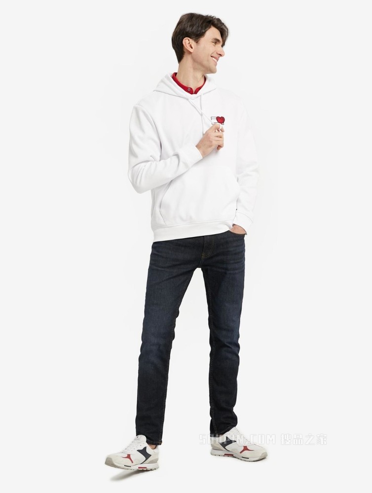 Tommy【特殊系列】22新款春季男女同款爱心宽松连帽卫衣25998