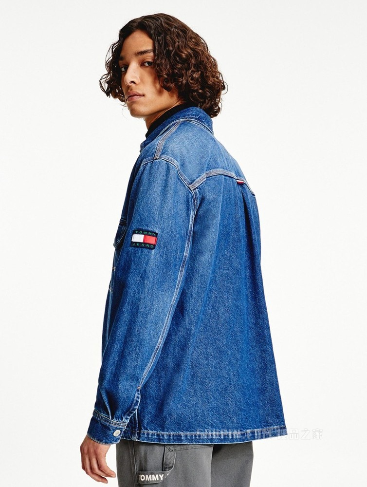 Tommy 22新款春季男装休闲简约纯棉LOGO绣片短款牛仔外套12457