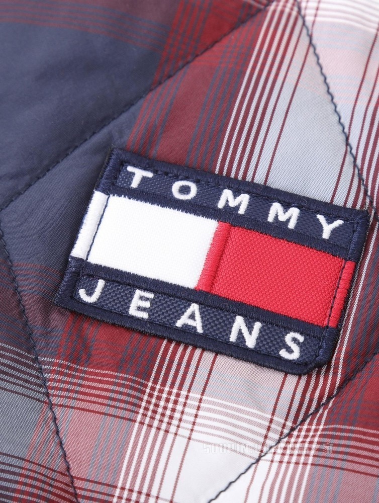 Tommy 22新款春季男装休闲菱形格纹旗标大口袋铺棉夹克外套12470