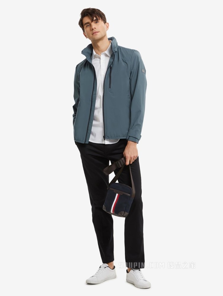 Tommy 22新款春夏男装运动休闲旗标贴片连帽单夹克外套MW0MW25485