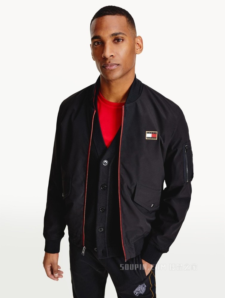 Tommy【新春系列】22新款虎年男女同款红刺绣双面穿夹克外套22243