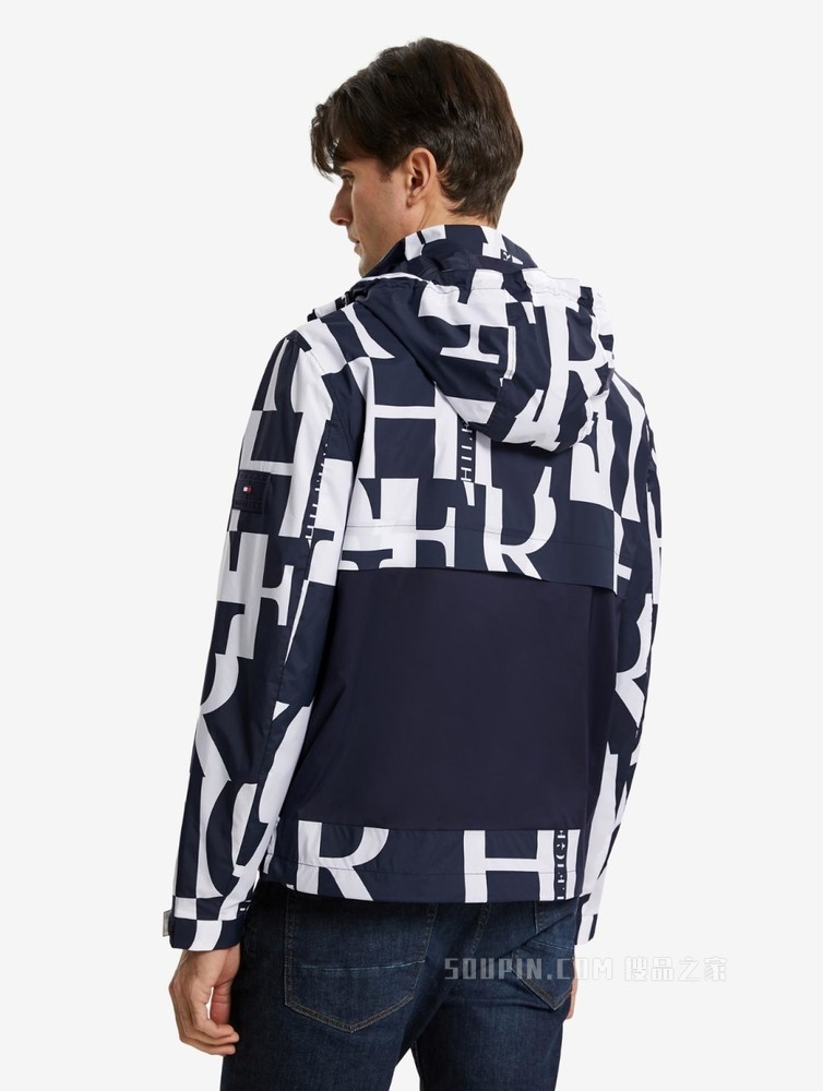 Tommy 22新款春季男装时尚潮流拼接字母印花单夹克外套MW0MW22260