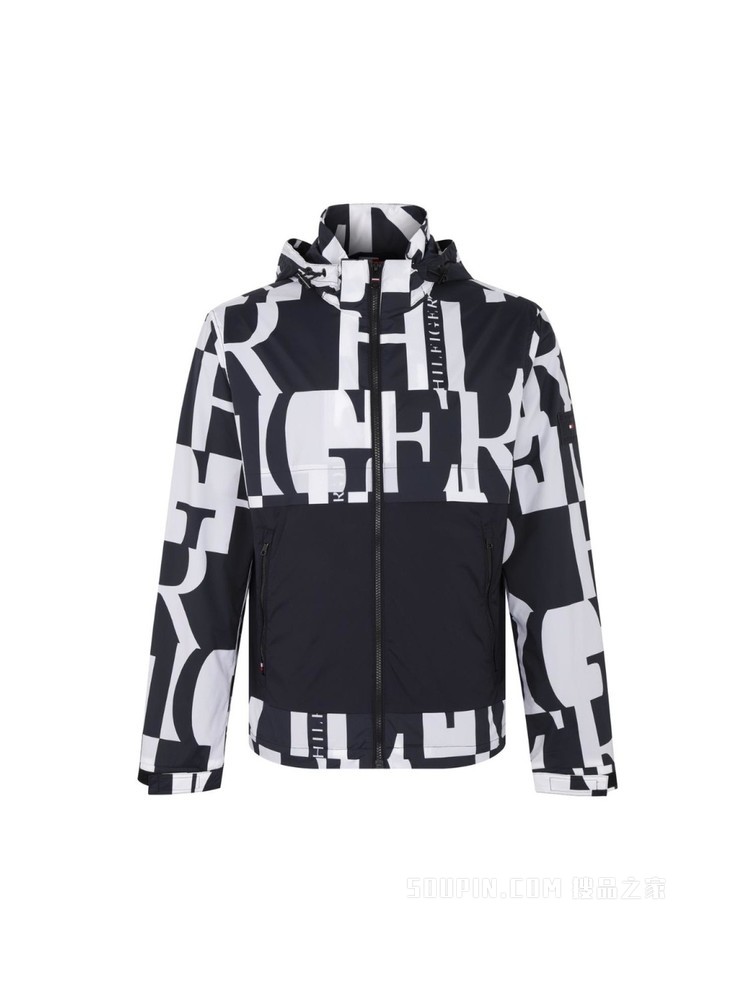 Tommy 22新款春季男装时尚潮流拼接字母印花单夹克外套MW0MW22260