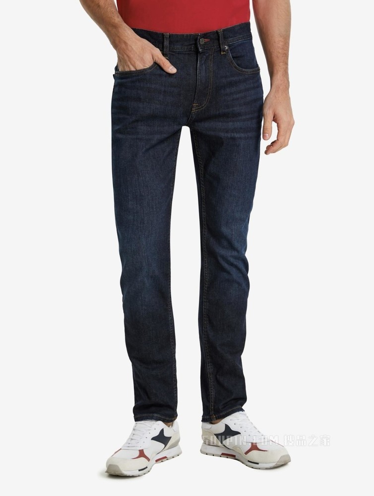 Tommy 22新款春夏男装时尚铆钉扣皮标LOGO直筒窄管牛仔裤21900