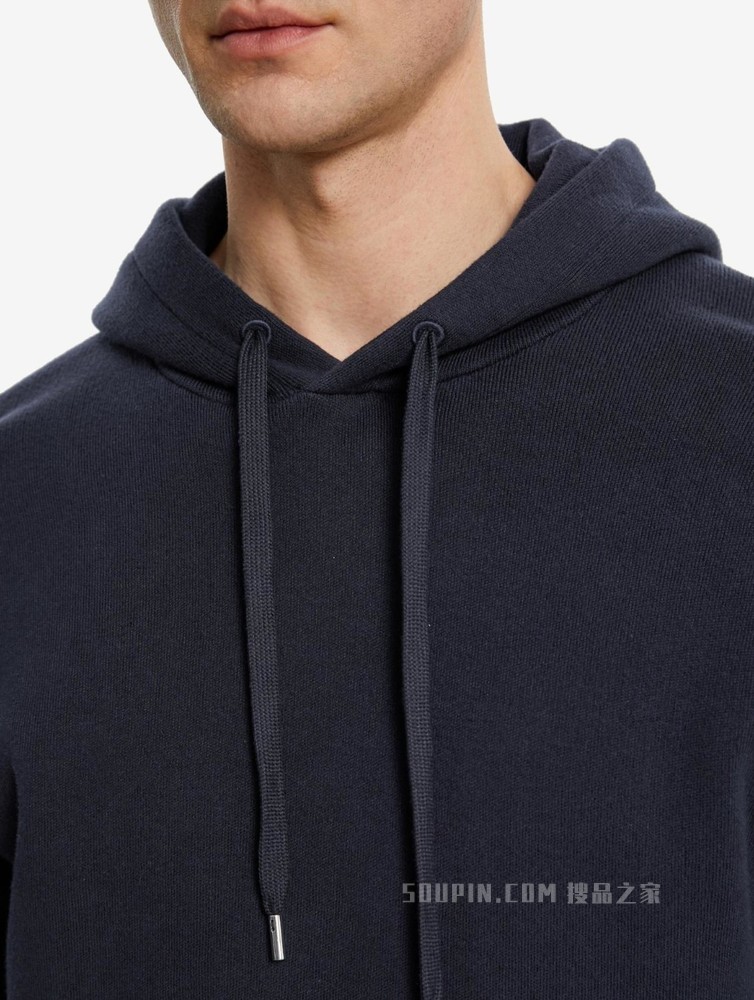 Tommy 22新款春季男装简约纯棉徽章刺绣连帽套头毛衣针织衫22347