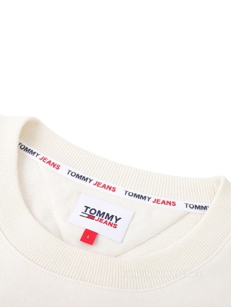 Tommy 22新款春季男装潮流圆领纯棉刺绣LOGO宽松卫衣DM0DM12376