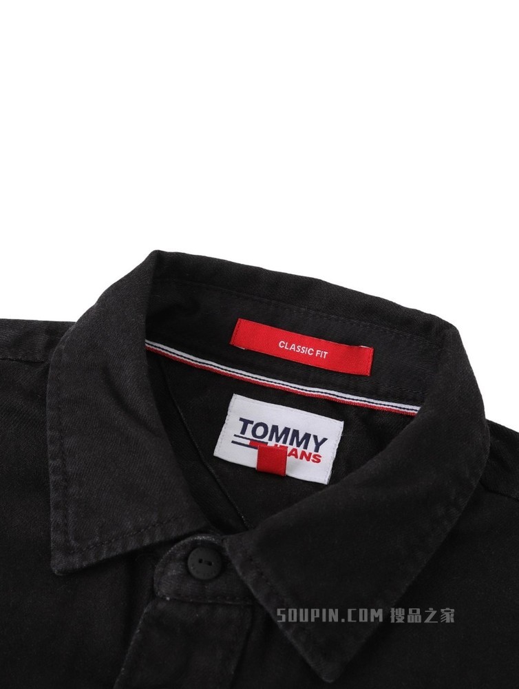 Tommy 22新款春季男装时尚简约纯棉口袋旗标衬衫外套DM0DM12454