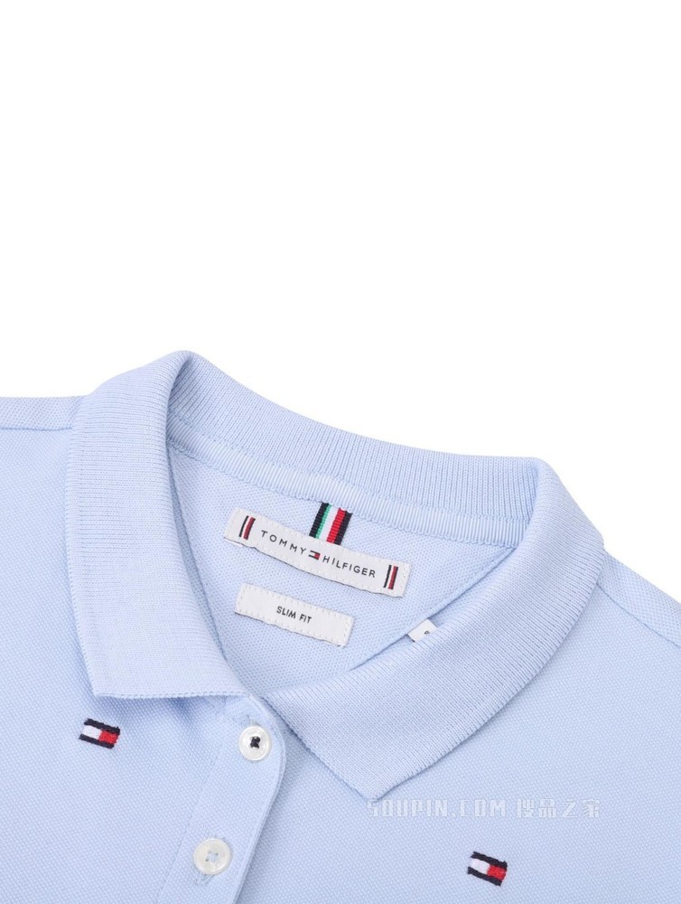 Tommy 春夏女装时尚简约刺绣旗标POLO翻领舒适短袖连衣裙27857
