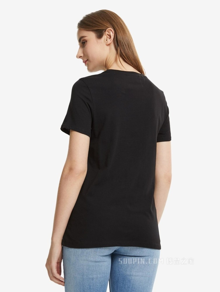 Tommy 女装经典摩登雅致纯棉字母刺绣LOGO纯色短袖T恤RM276A2060