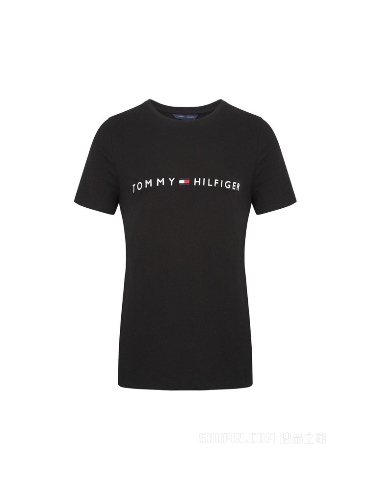 Tommy 女装经典摩登雅致纯棉字母刺绣LOGO纯色短袖T恤RM276A2060