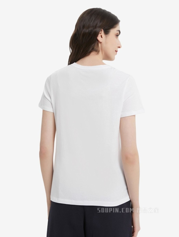 Tommy 22新款春夏女装时尚纯棉刺绣字母旗标短袖T恤RM176J1635