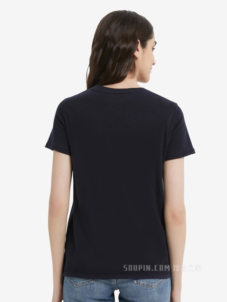 Tommy 22新款春夏女装时尚纯棉刺绣字母旗标短袖T恤RM176J1635