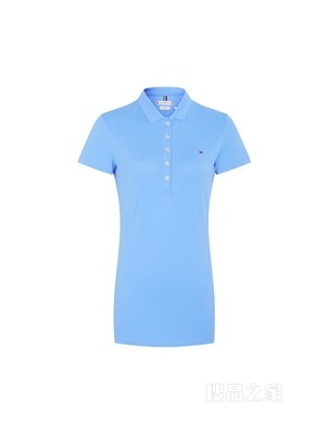 Tommy 春夏女装简约通勤珠地棉刺绣旗标翻领修身短袖POLO衫27947