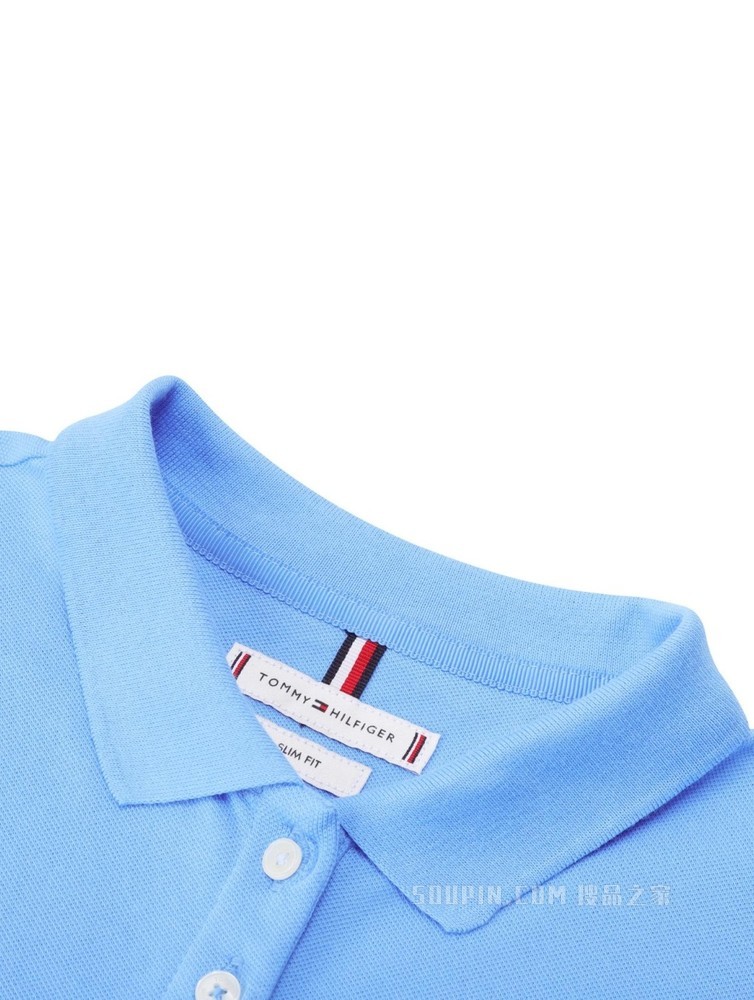 Tommy 春夏女装简约通勤珠地棉刺绣旗标翻领修身短袖POLO衫27947