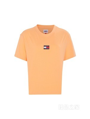 Tommy 女装经典短款高腰时尚旗标短袖针织T恤 DW0DW10404
