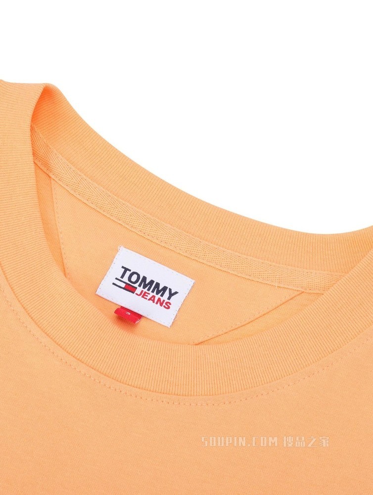 Tommy 女装经典短款高腰时尚旗标短袖针织T恤 DW0DW10404