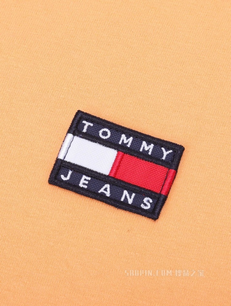 Tommy 女装经典短款高腰时尚旗标短袖针织T恤 DW0DW10404