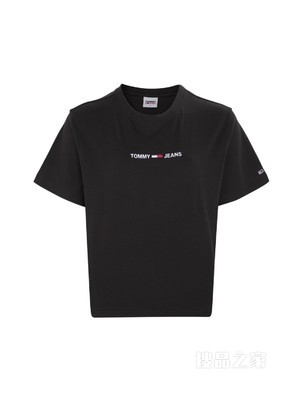 Tommy 春夏女装街潮时尚纯棉字母刺绣短版短袖T恤DW0DW10057