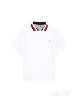Tommy 22新款春夏女装时尚多色条纹珠地棉宽松短袖POLO衫33510
