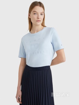 Tommy 22新款春夏女装针织短袖上衣WW0WW33522