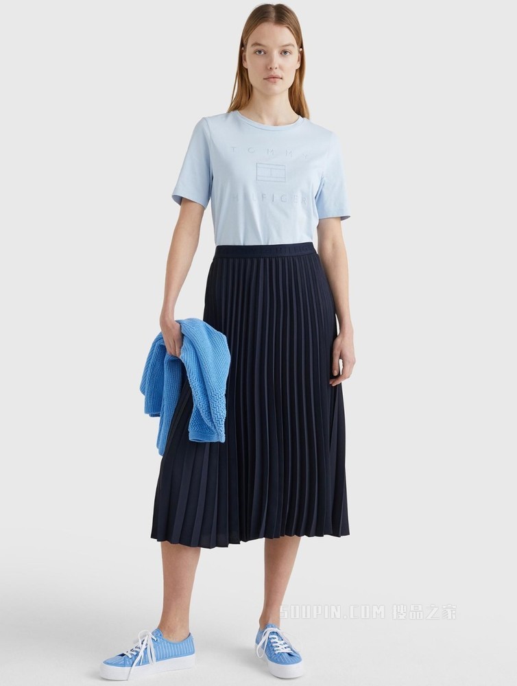 Tommy 22新款春夏女装针织短袖上衣WW0WW33522