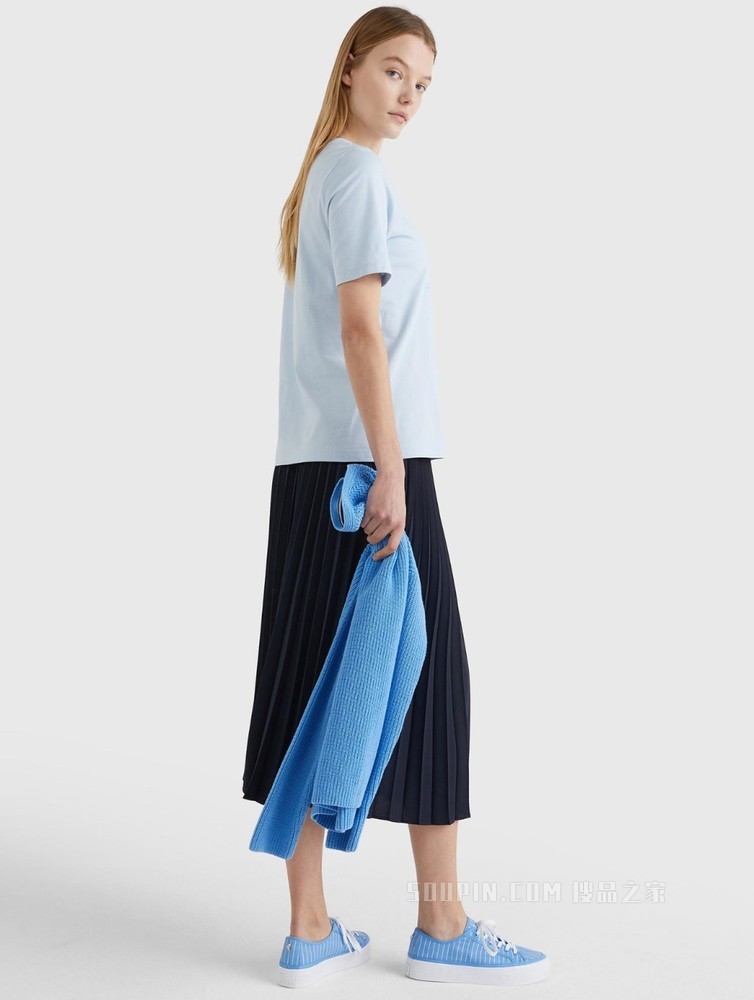 Tommy 22新款春夏女装针织短袖上衣WW0WW33522