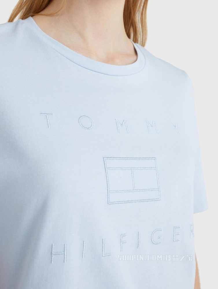 Tommy 22新款春夏女装针织短袖上衣WW0WW33522