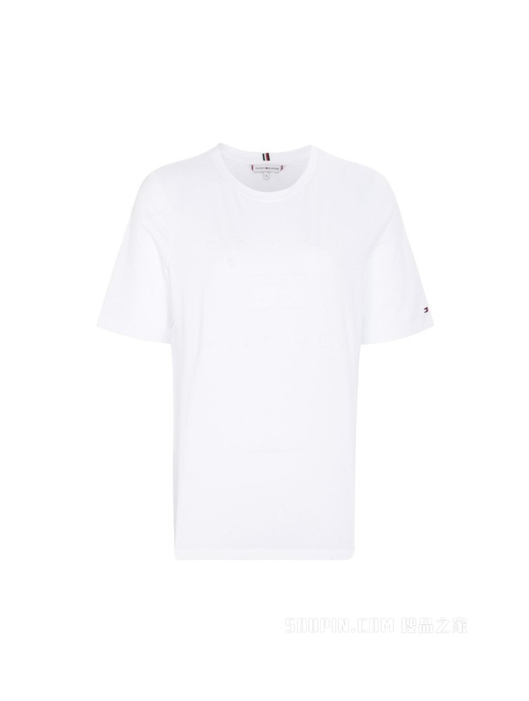 Tommy 22新款春夏女装休闲纯棉纯色旗标字母刺绣圆领短袖T恤33522