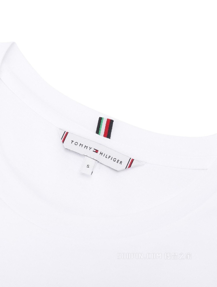 Tommy 22新款春夏女装休闲纯棉纯色旗标字母刺绣圆领短袖T恤33522