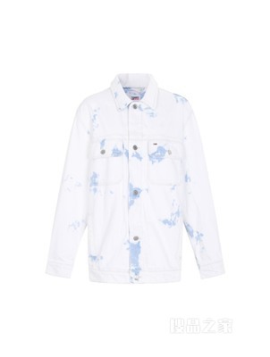 Tommy 22新款春夏女装时尚旗标绣片扎染翻领宽松牛仔外套12415