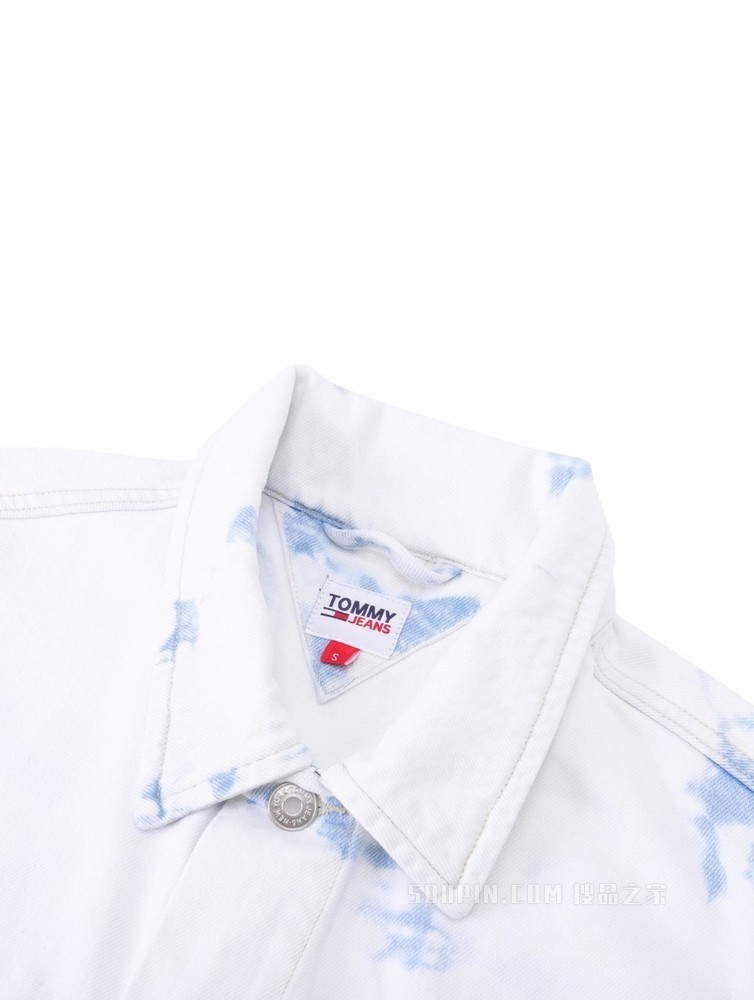 Tommy 22新款春夏女装时尚旗标绣片扎染翻领宽松牛仔外套12415