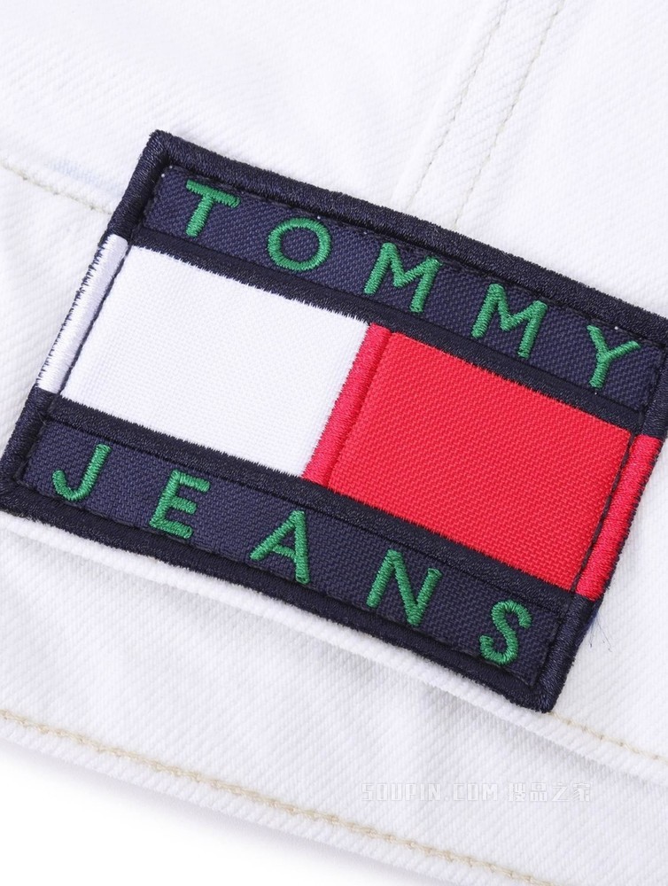 Tommy 22新款春夏女装时尚旗标绣片扎染翻领宽松牛仔外套12415