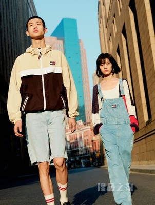 Tommy 22新款春夏女装经典红白蓝拼色短款纽扣针织开衫DW0DW12537