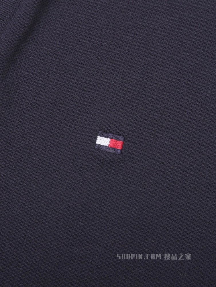 Tommy 22新款春夏女装时尚优雅条纹V领修身短袖连衣裙WW0WW33563