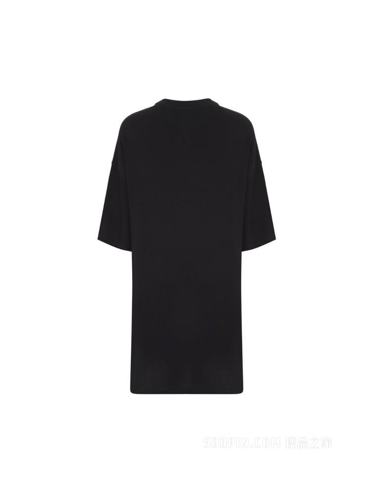 Tommy 22新款春夏女装休闲纯棉旗标绣片圆领宽松连衣裙DW0DW10370