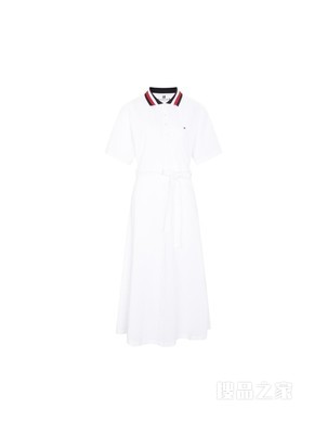 Tommy 22新款春夏女装时尚系带收腰多色条纹翻领宽松连衣裙33565