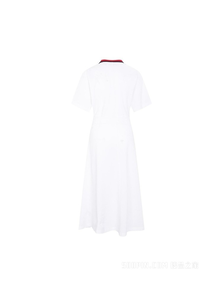 Tommy 22新款春夏女装时尚系带收腰多色条纹翻领宽松连衣裙33565