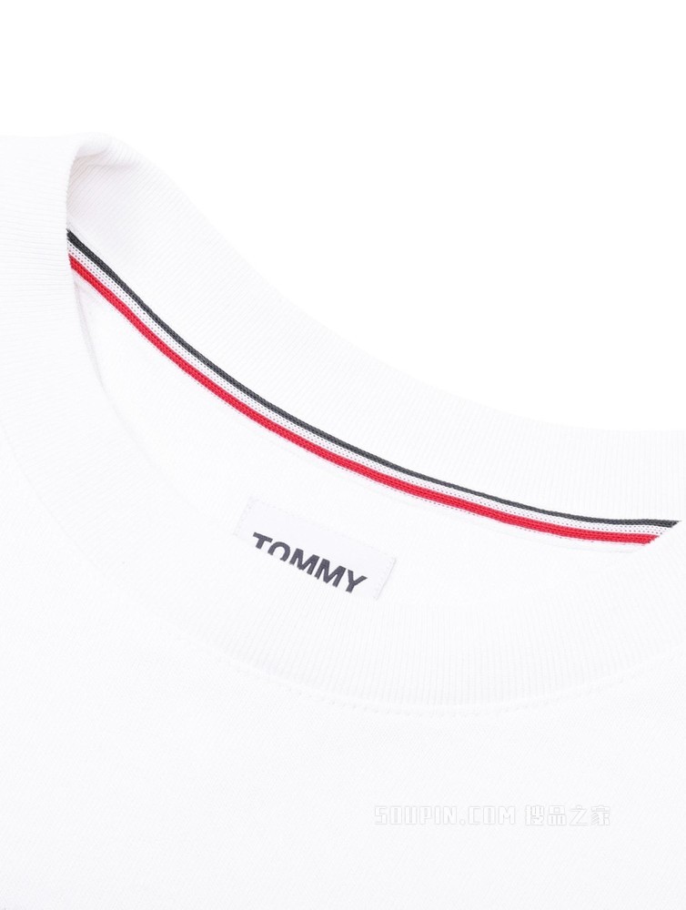 Tommy 22新款春夏女装休闲纯棉旗标绣片圆领宽松连衣裙DW0DW10370