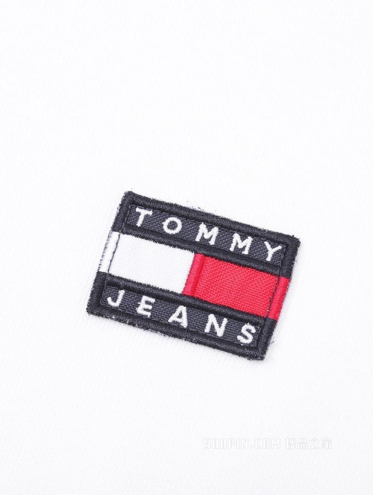 Tommy 22新款春夏女装休闲纯棉旗标绣片圆领宽松连衣裙DW0DW10370
