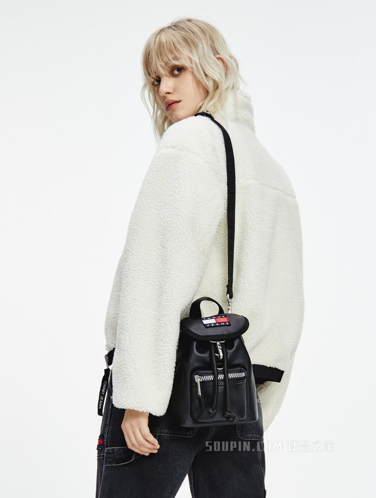 Tommy 22新款春季女装双面穿仿羊羔绒多口袋夹克外套DW0DW11834