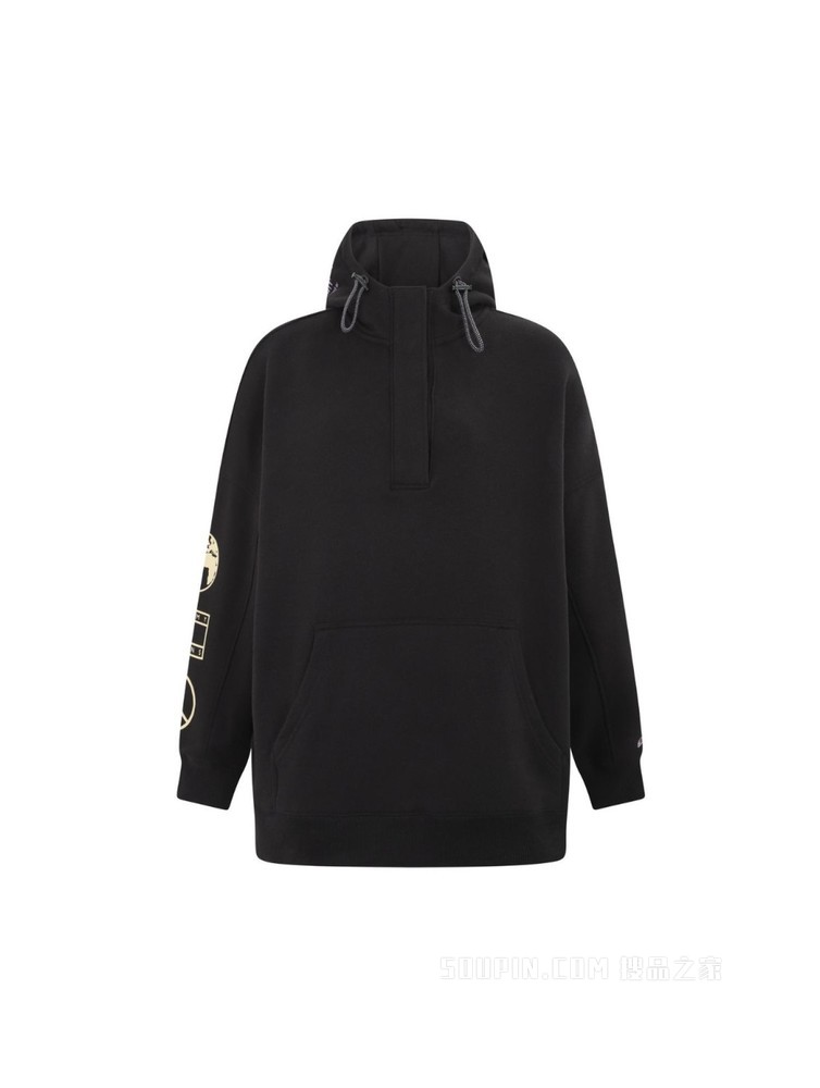 Tommy 22新款春季女装时尚潮流印花半开襟抽绳连帽宽松卫衣11813