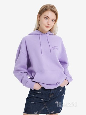 Tommy 22新款春季女装简约签字体刺绣连帽宽松加绒卫衣DW0DW11815