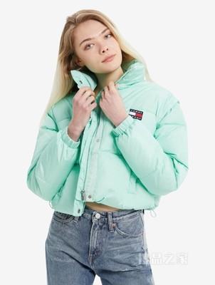 Tommy 22新款春季女装立领短款可拆卸袖铺棉背心夹克外套11840