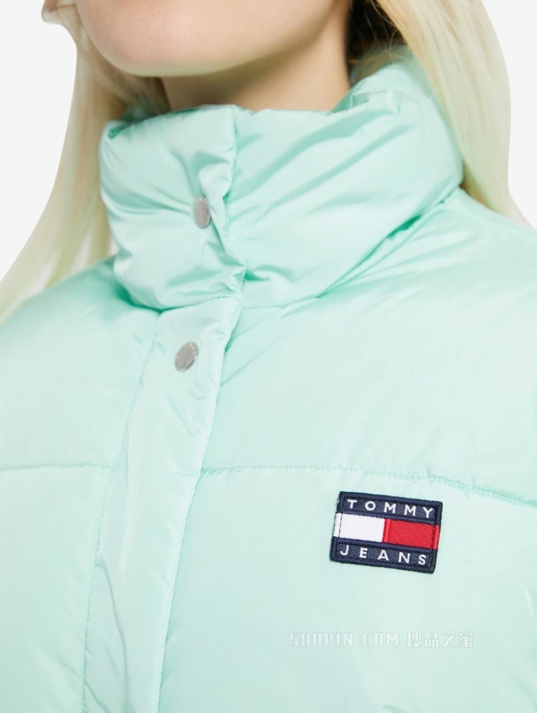 Tommy 22新款春季女装立领短款可拆卸袖铺棉背心夹克外套11840