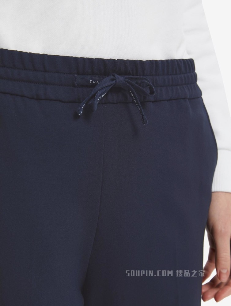Tommy 22新款春季女装百搭金属LOGO标抽绳腰宽松休闲卫裤33013
