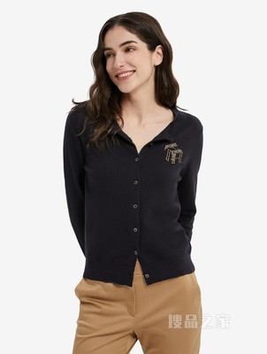 Tommy【新春系列】22新款虎年女装红本命年毛衣针织开衫33094
