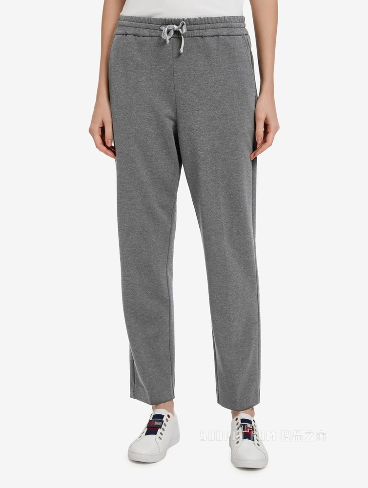 Tommy 22新款春季女装百搭金属LOGO标抽绳腰宽松休闲卫裤33013