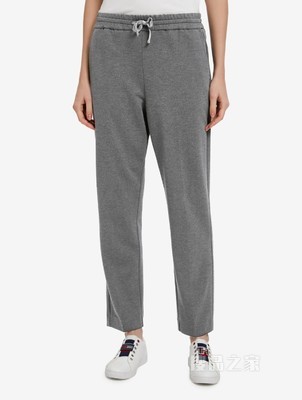 Tommy 22新款春季女装百搭金属LOGO标抽绳腰宽松休闲卫裤33013